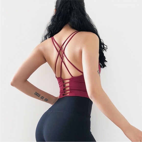 Red Racerback Sports Bra - Picture 5 of 9